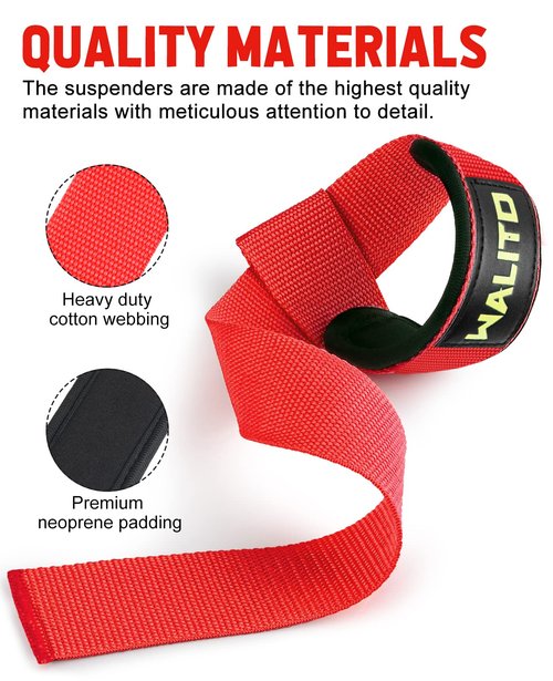 Gym Weight Lifting Straps - 24" Wrist Wraps Wrist Straps for Weightlifting Men & Women, Deadlift Straps Accessories with Thick Protection Pad for Strength Training Equipment, Powerlifting