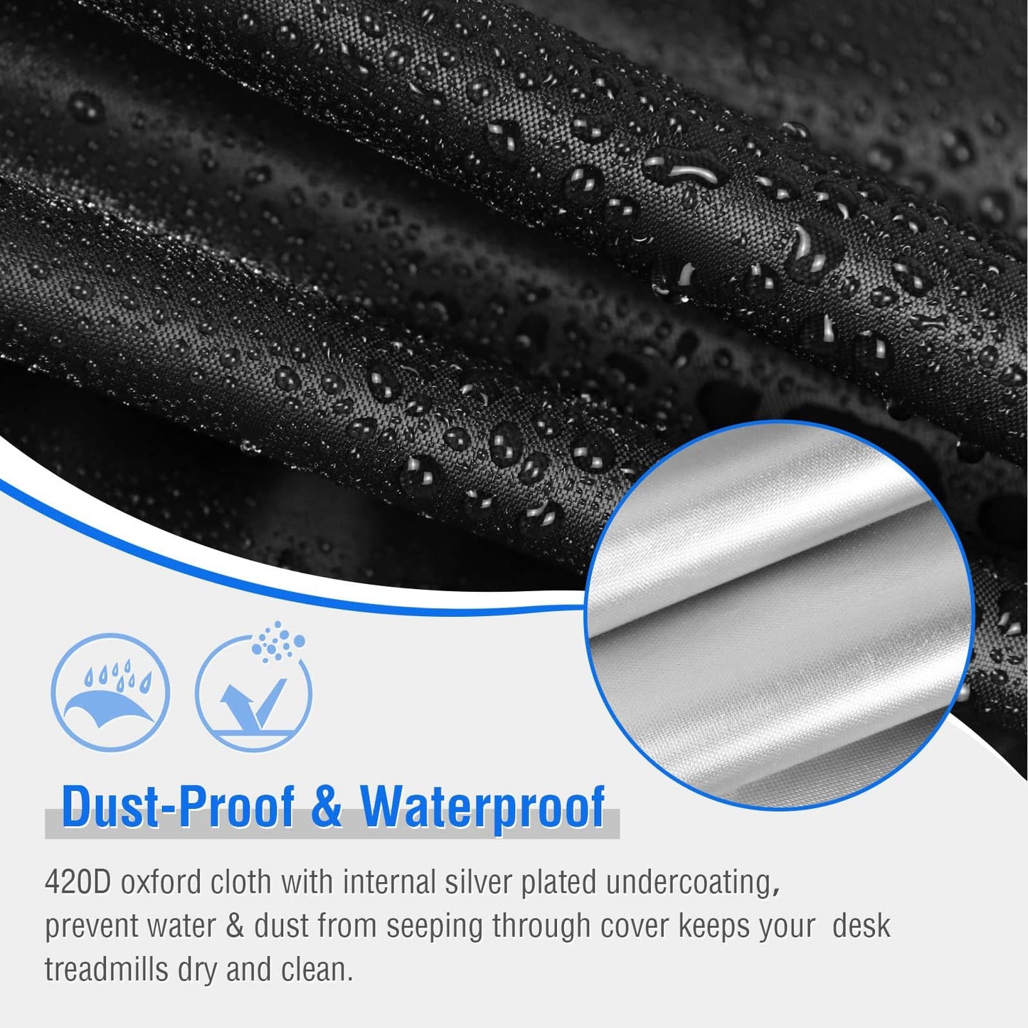 Aidetech Under Desk Treadmill Cover for DeerRun, Dust-Proof Walking Pad Cover, Waterproof Protective Cover for Walking Treadmill Office Under Desk-43L x 21W x4H Inch(Cover only)