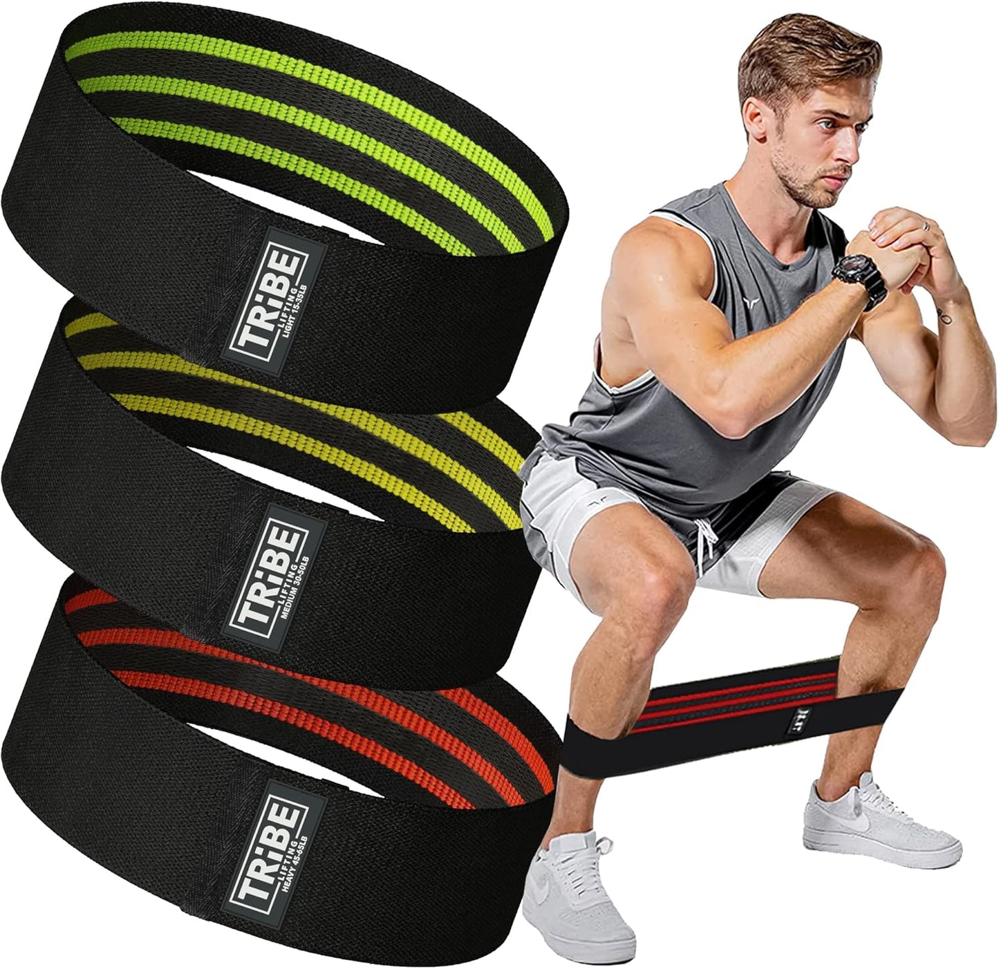 Fabric Resistance Bands for Legs - Workout Bands Resistance Bands for Men and Women - Booty Bands for Working Out - Exercise Bands Resistance Bands Set - Elastic Bands for Exercise