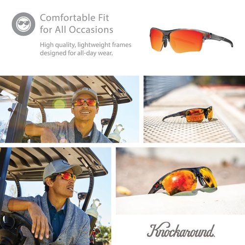 Knockaround Flight Paths Sunglasses for Men and Women - Performance Lenses with Full UV400 Protection, Lava