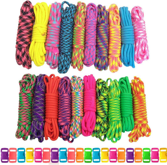 550 LB Type III Neon Paracord Crafting Kit - Includes Buckles
