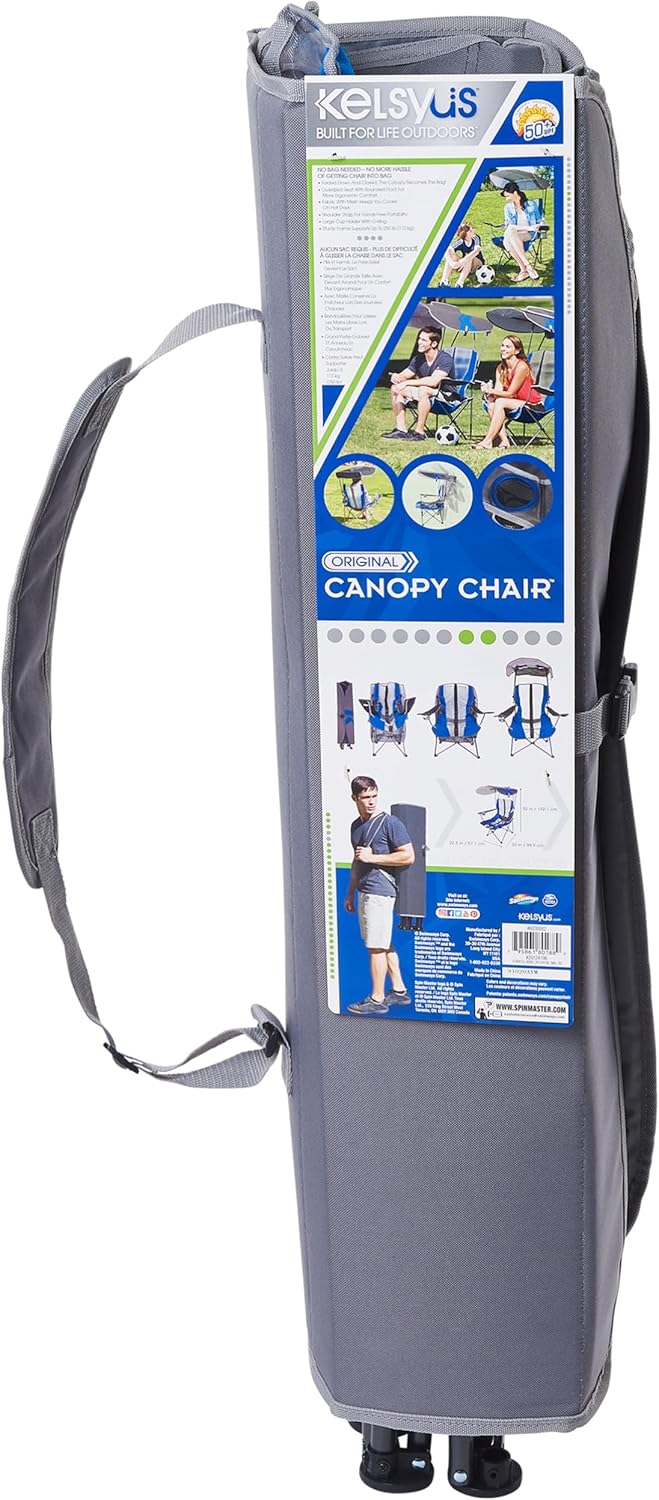 Foldable Canopy Chair for Camping & Tailgating - Kelsyus Grey/Red Outdoor Chair