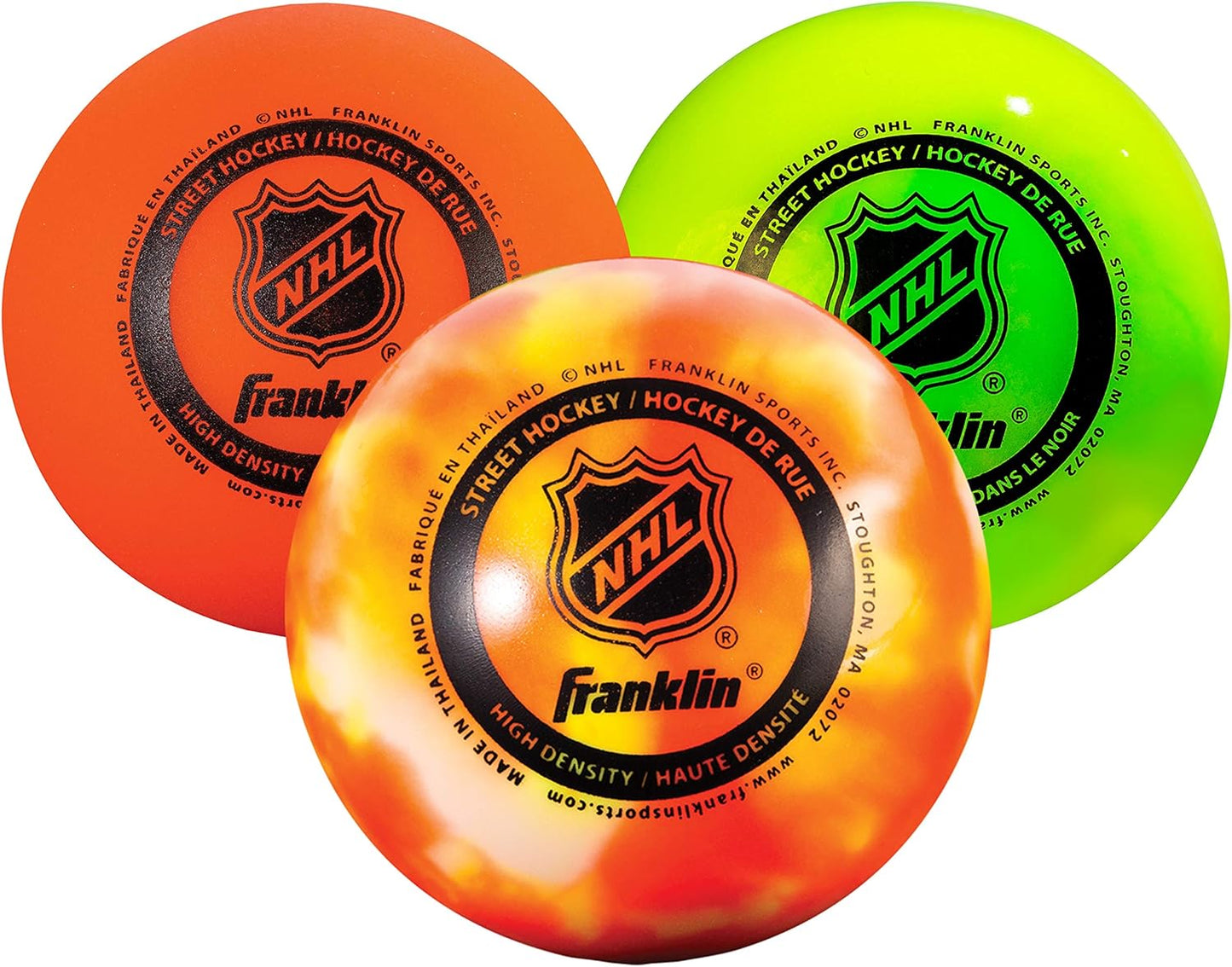 Official Size Franklin Sports NHL Street Hockey Balls | No Bounce | Assorted Colors