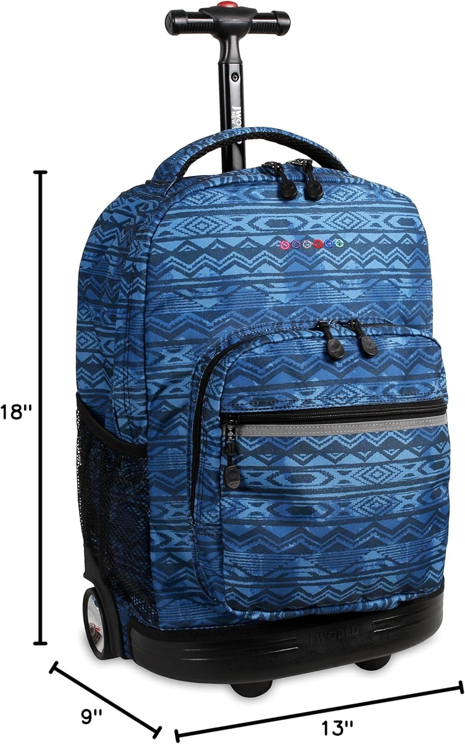 J World New York Sunrise Rolling Backpack, Water Mark, 18"