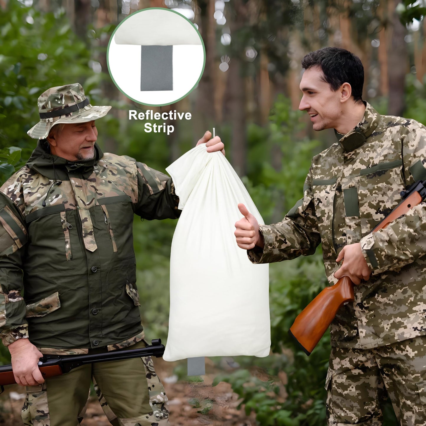 6 Pack Elk Game Bags Hunting Meat Bags Breathable Rolled Heavy Duty Quarter Bag with Reflective Strip for Elk Caribou, Moose, Deer, 48inch x 4, 28inch x 2