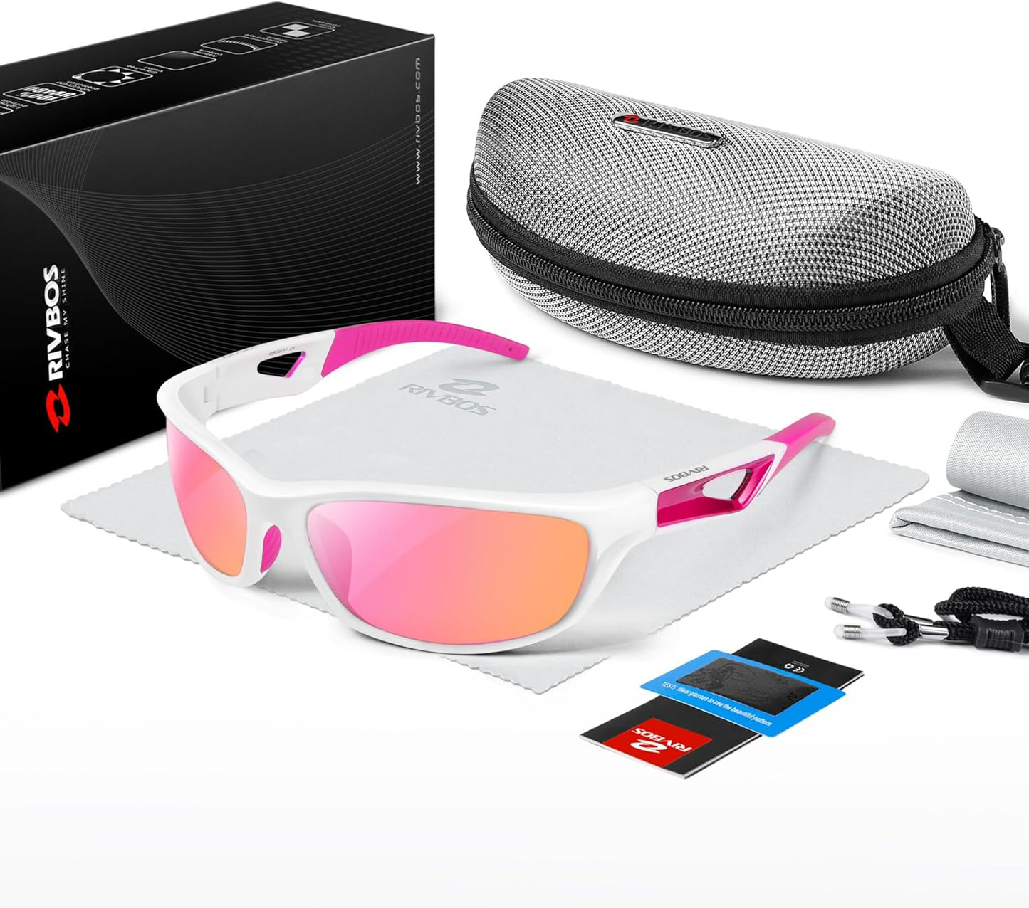 RIVBOS Polarized Sports Sunglasses Driving Sun Glasses Shades for Men Women Tr90 Frame for Cycling Fishing Running RB831