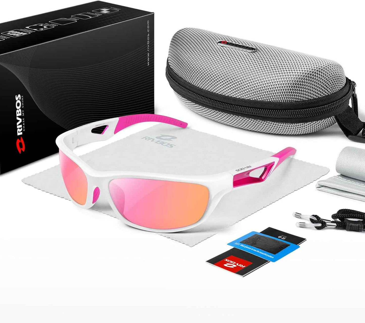 RIVBOS Polarized Sports Sunglasses for Men & Women - TR90 Frame for Cycling, Fishing, Running