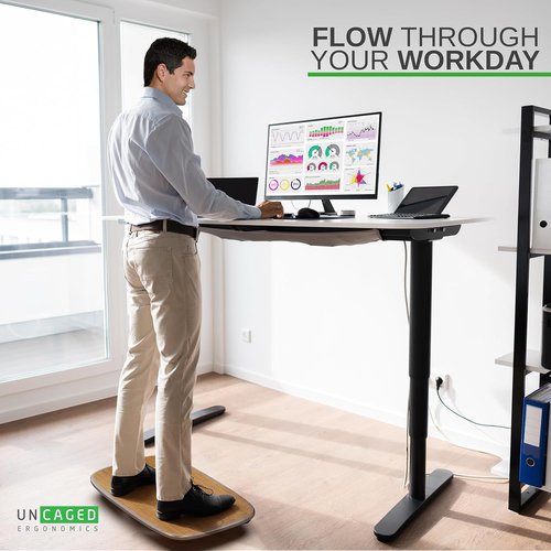 Base+ Standing Desk Balance Board, Anti Fatigue Mat Standing Desk for Office, Wobble Balance Board Exercise Mat for Improved Posture & Focus, Wobble Accessories