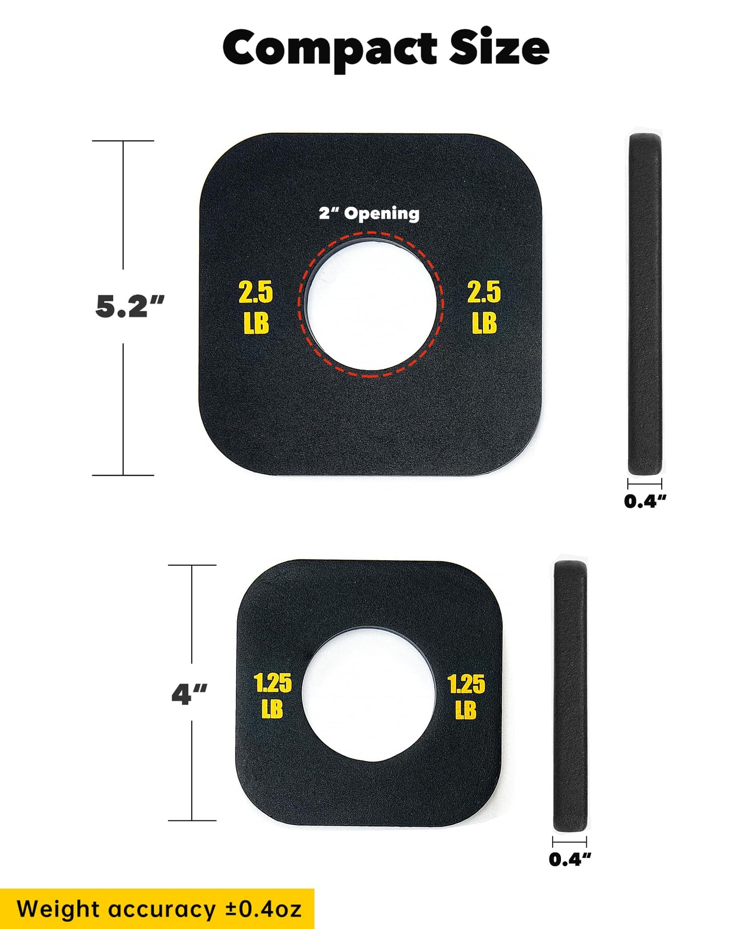 4 Piece Olympic Fractional Weight Plates Set 1.25LB 2.5LB Carbon Steel Change Plates for Weightlifting