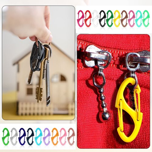 Demissle 40 Pcs Small Carabiner Clips 1.6 Inch Double Sided Gate Snap Hooks Key Clips for Keychains Accessories Camping Fishing Hiking(Multicolor)