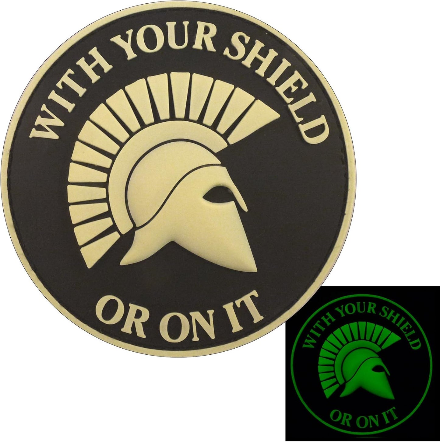 Spartan PVC Morale Patch for Velcro - Tactical Blackout Subdued Patch for Backpacks & Hats