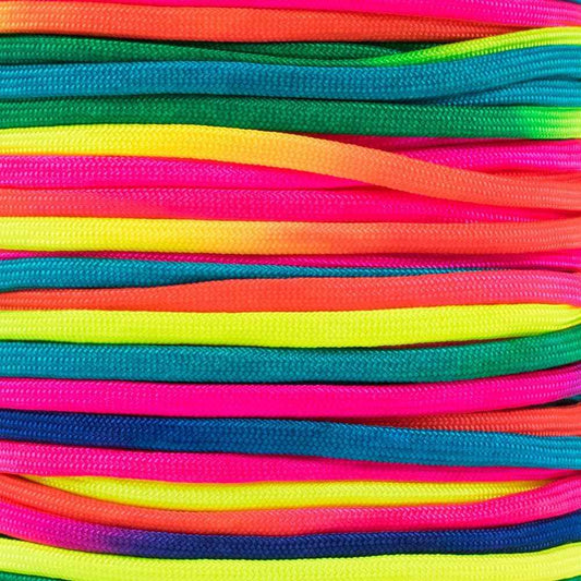 550 Paracord Type III - Colorful Rainbow Tie Dye 7 Strand Cord for Crafts