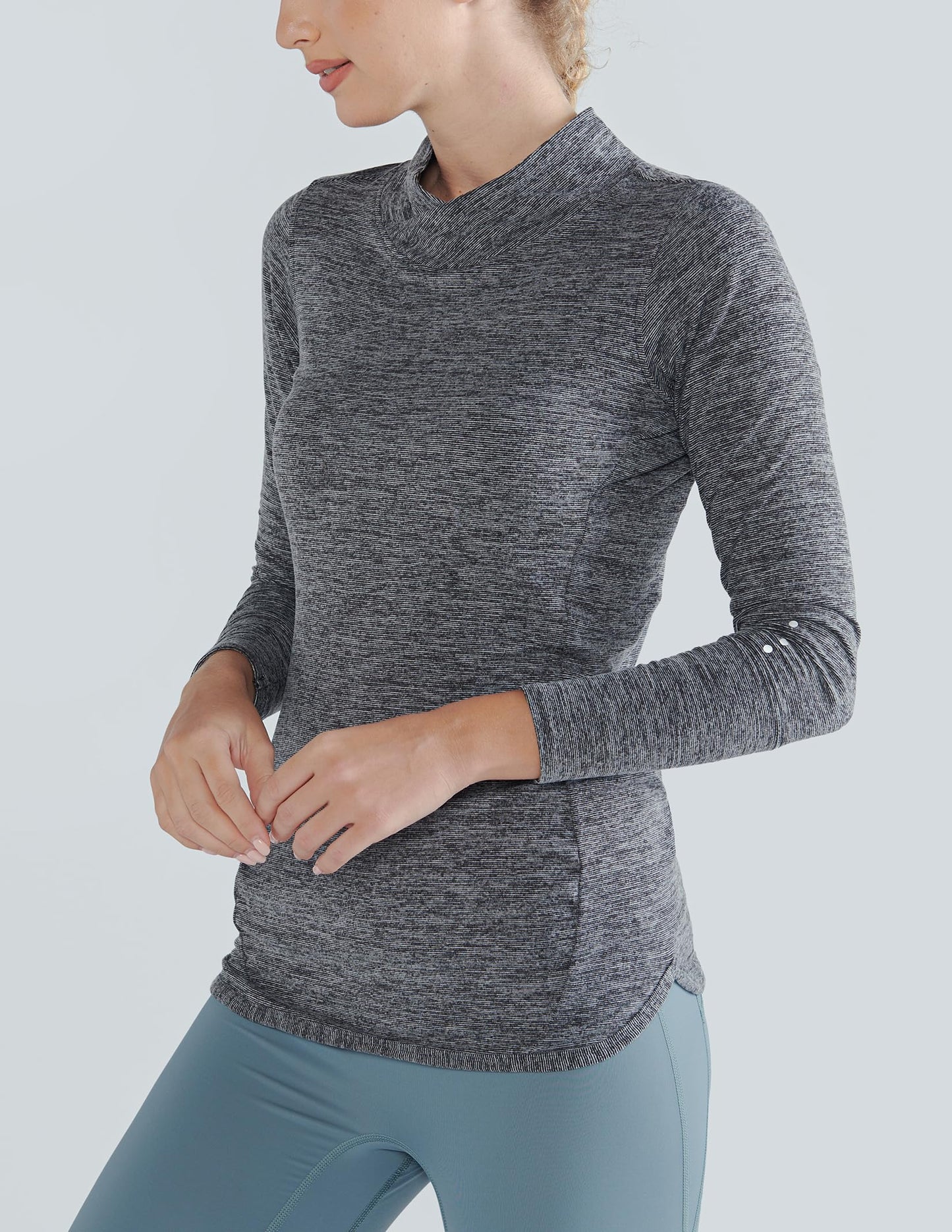 3 Pack Women's Thermal Fleece Shirts Long Sleeve Mock Turtleneck Running Active Tops Workout Cold Weather Gear (Set 2, X-Large)