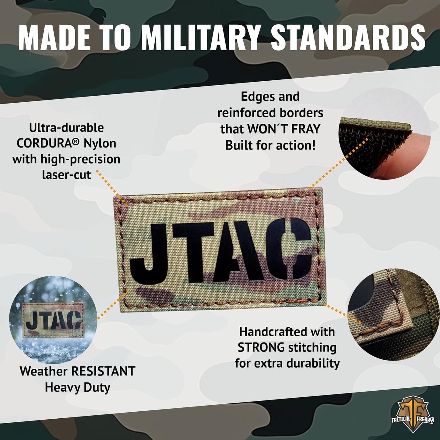 JTAC IR Patch Joint Terminal Attack Controller Air Support FAC Infrared 3.5x2 Tactical Morale Patch Hook Backing Multicam