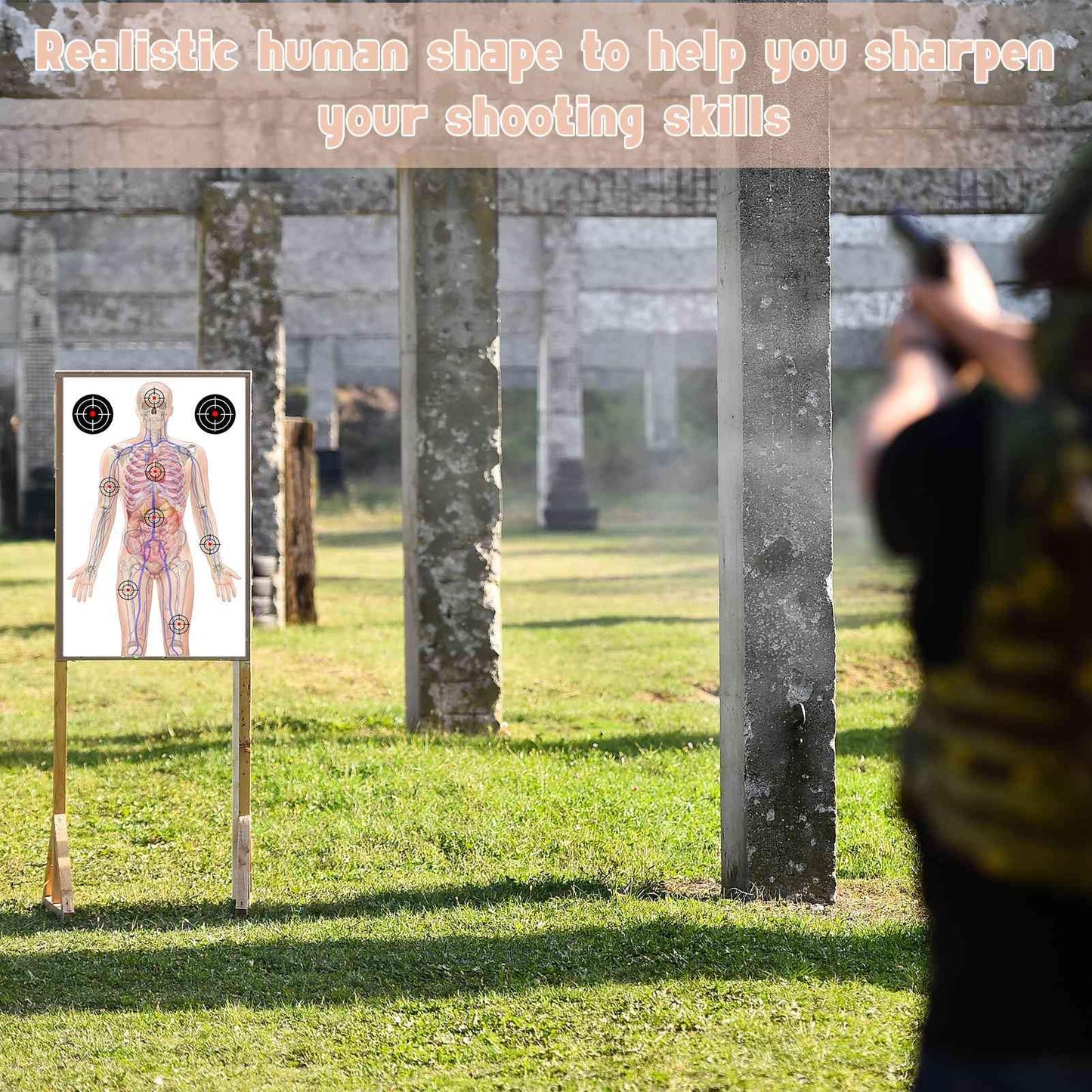 50 PCS 23 x 35’’ Silhouette Paper Targets Human Silhouette Target Anatomical Targets Medically Designed Targets Life Size Human Paper Targets Range Anatomical Target for Practice