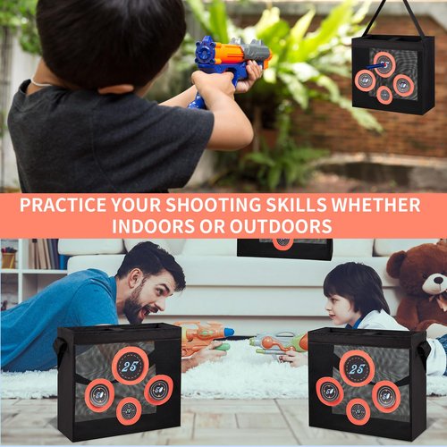 Huhumy 3 Pcs Portable Shooting Practice Target Toy Black Shooting Target Pouch Storage Mesh Bag for Indoors Outdoors Handles Hooks
