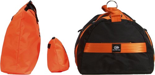 Black Modular Gym Bag with Orange Straps | Versatile Fitness Tote for Active Lifestyle