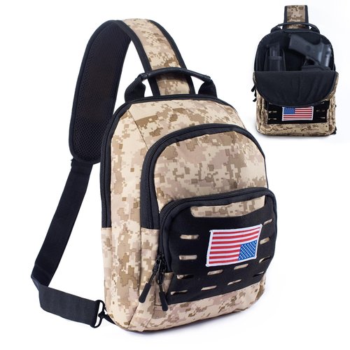 VIGERARI Tactical Sling Bag for Men, Concealed Carry Bag for Men, Women Gun Bag, Tactical Sling Backpack for Handguns
