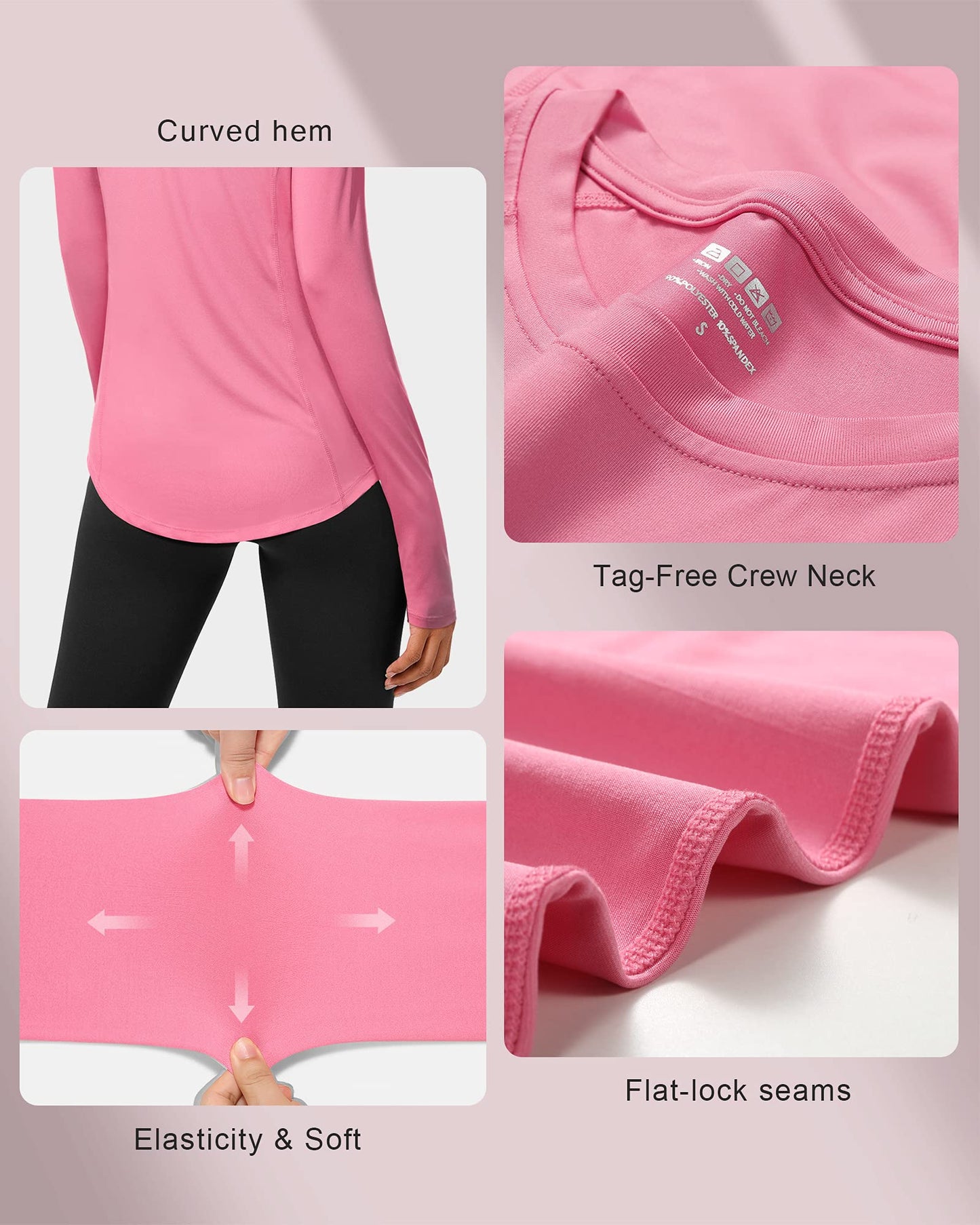 Roadbox Women's Long Sleeve UV Sun Shirts UPF 50+ Workout Swim Rash Guard Tops