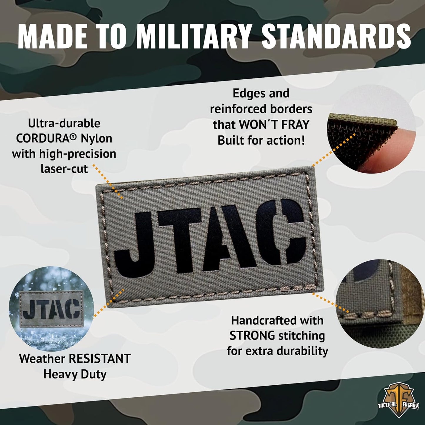 JTAC IR Patch Joint Terminal Attack Controller Air Support FAC Infrared 3.5x2 Tactical Morale Patch Hook Backing Multicam