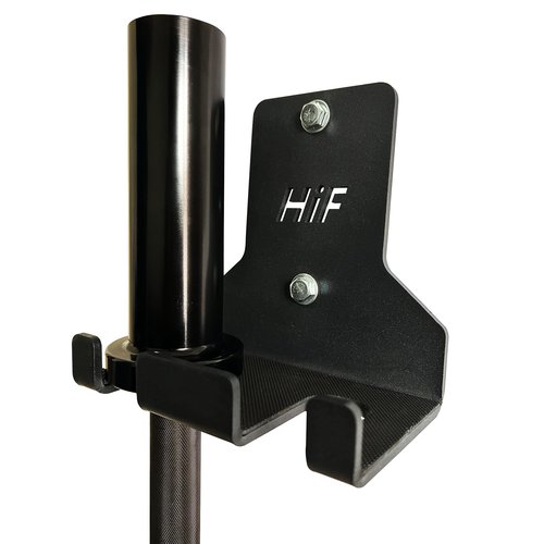 Olympic Barbell Hanger,Garage Gym Bar Wall Rack,Vertical Barbell Mount Rack,Space Saving Commercial or Home Gym Accessory,Holds Under 33mm Bar Size (Black 2 Hooks)