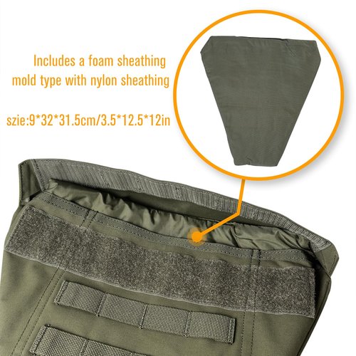ULIONTAC Tactical Crotch Protective Panel - Lower Abdomen Platform Groin Protector 500D Nylon Molle Strap with Foam Inset Padding (RG)