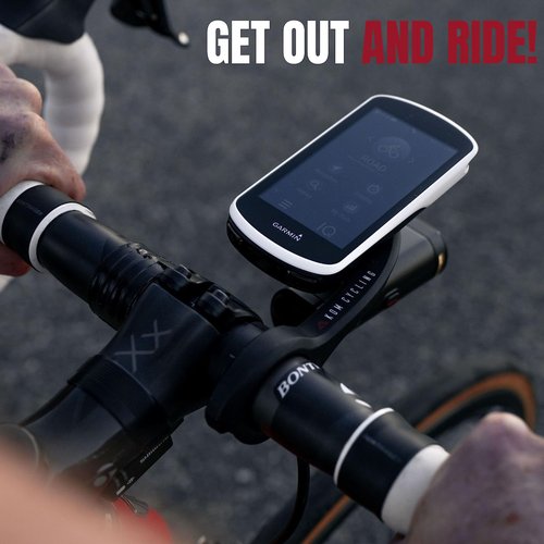 KOM Cycling Top Cap Mount for Garmin and Wahoo Bike Computers (Bike Mount for Edge 1040, Elemnt Roam, Elemnt Bolt v2) 1040 Bike Mount Compatible (Black)