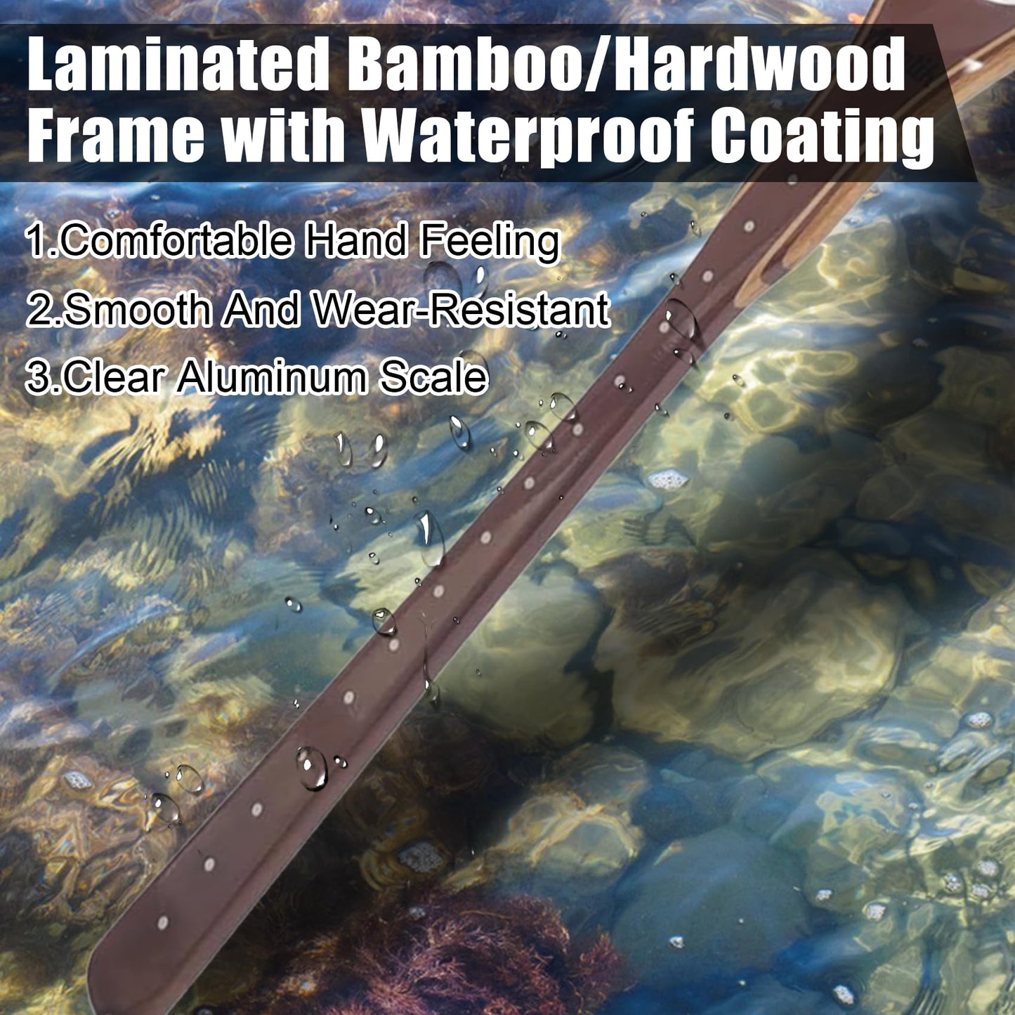 Aventik Fly Fishing Landing Trout Fishing Wooden Net with Magnet Release Soft Rubber Net Bag Catch & Release Great Protection for Fish (Long Handle/Small Hole with Magnet)