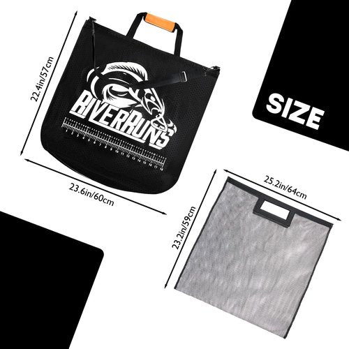 Heavy-Duty Fish Weigh-In Bag with Detachable Mesh Liner, 23.6 x 22.4 Inches Leak and Rip Resistant Fish Bag with Measuring Scale and Detachable Shoulder Strap