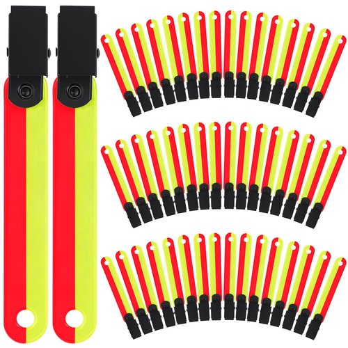 Copkim 24/48/72/96 Pcs Trail Markers for Hunting Reflective Trail Markers High Visibility Tree Reflectors with Clips Glow in The Dark Reflective Tags for Tree Stand Hunting Hiking Camping(48 Pcs)