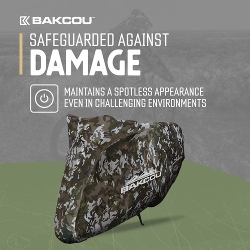 Bakcou - Heavy Duty Waterproof eBike Rain Cover - Protects Against Sun, Dust, Wind, Rain, and Snow - Nylon Cover with Cinch Cords for a Snug Fit