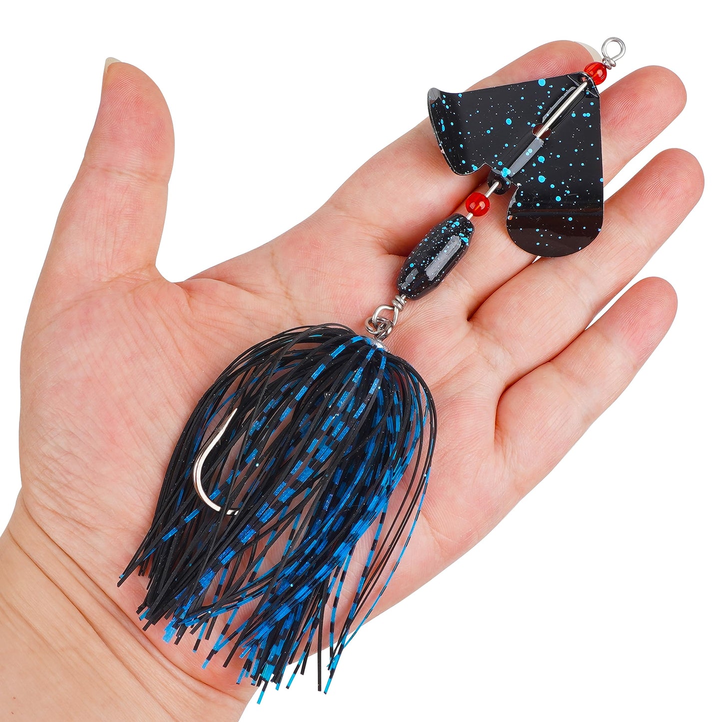 Spinnerbait Fishing Lures Kit Set, 6pcs Bass Fishing Buzzbait Multicolor Bass Trout Salmon Metal Spinner Baits Swim Jigs Freshwater Saltwater Fishing