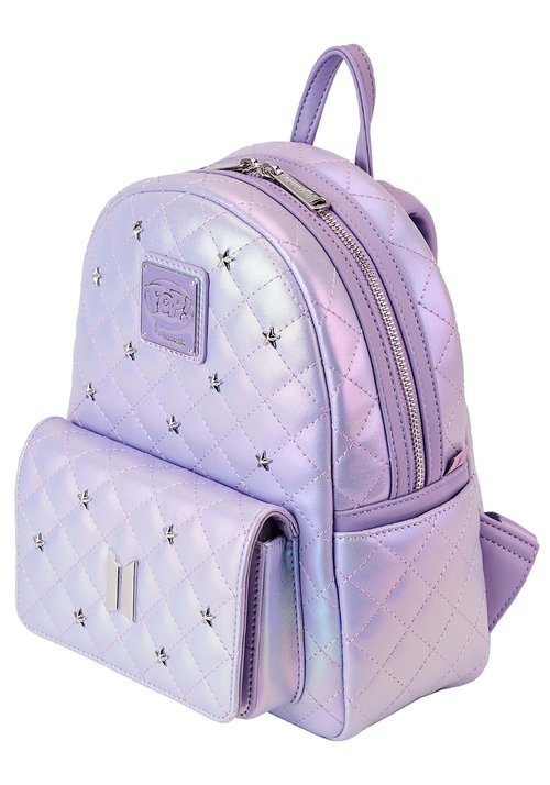 Loungefly BTS Logo Iridescent Purple Mini Backpack
