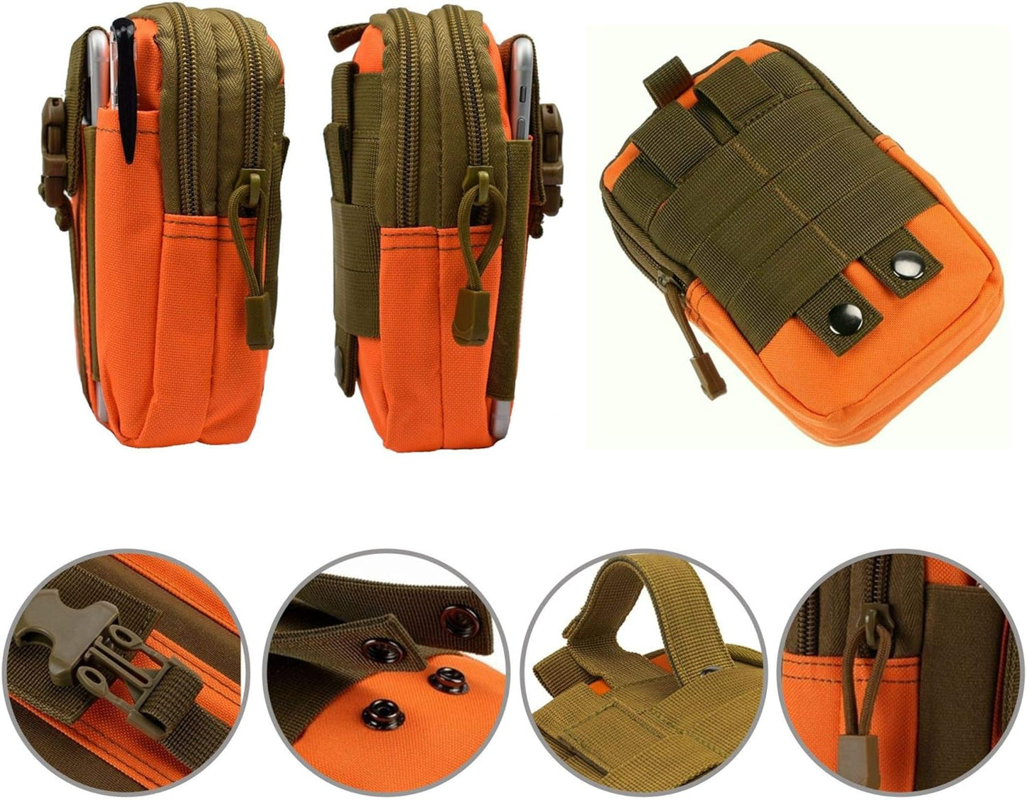 Tactical Waist Pouch EDC Molle Waist Bag Belt Phone Pouch Holster Purse Carrying Pouch for Smartphone, Tools