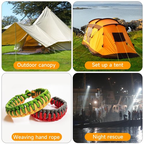 KOMCLUB 50M Reflective Guy line Tent Cords Solid 4mm Lightweight Camping Rope Braid Tent Guide Guy Straps for Tent Tarp Canopy Shelter Camping Hiking Backpacking Water Activities Survival Gear (GREEN)