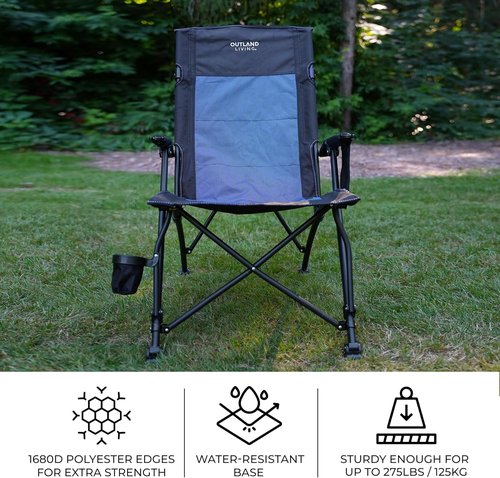 Outland Living Folding Camping Chair – Lightweight, Durable Chair for Outdoor Comfort and Portability | Easy Setup, Weather-Resistant Materials, Perfect for Camping, Hiking, and Travel