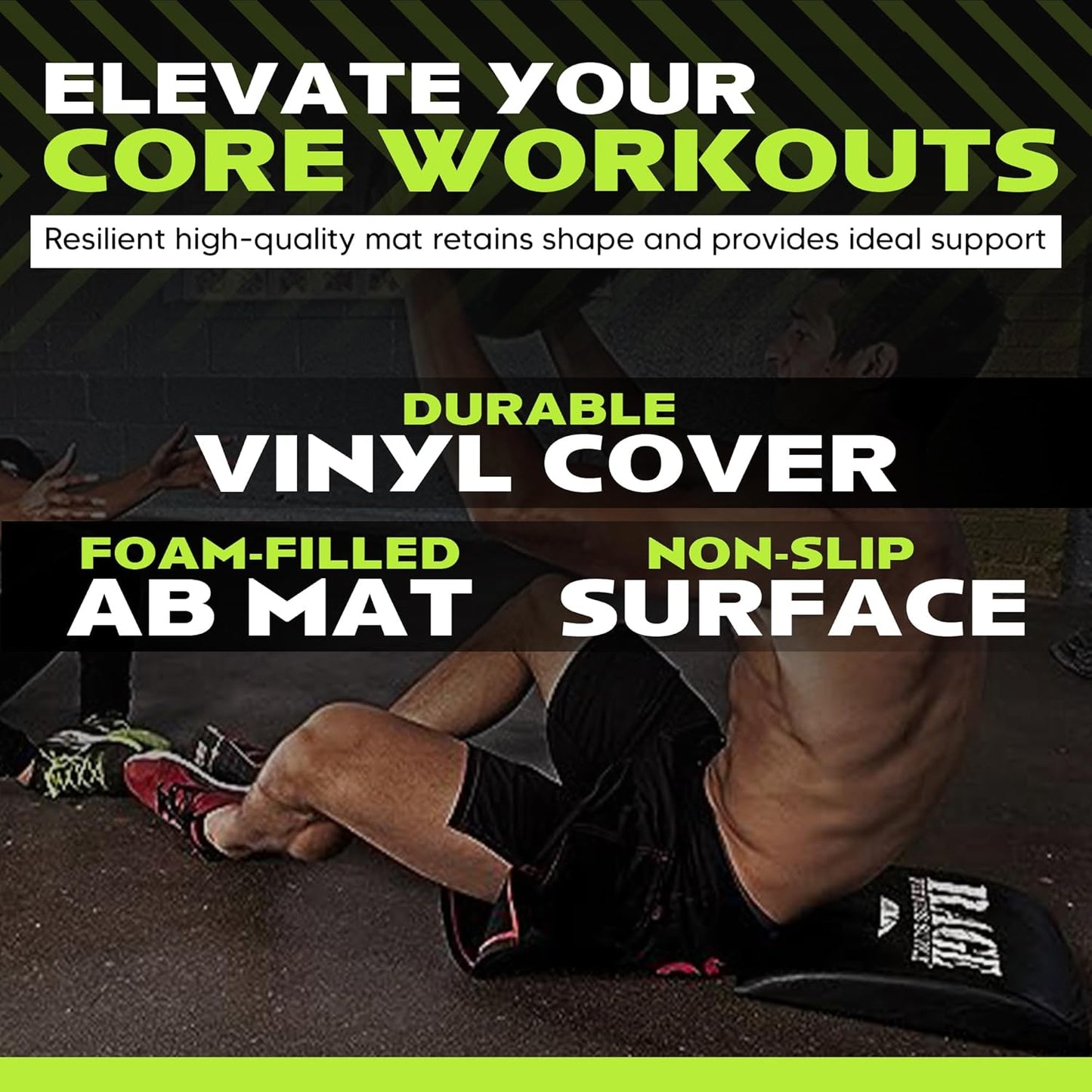Abdominal Mat, Ab Mat, Core Trainer, Crossfit Core Workouts, Sit ups, Crunches - Workouts Included