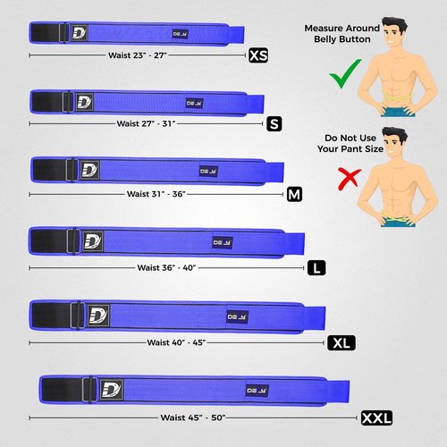 Defy Weight Lifting Belt – Premium Weightlifting Belt for Powerlifting, Bodybuilding, Cross Training & Back Support – Adjustable Workout Belt for Men & Women - 2X.Large - Blue