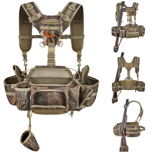 NEW VIEW Hunting Fanny Waist Pack for Men, Camo Waist Bag for Hunter, Backpack with Rifle, Shotgun, and Bow Holder (Upgrade)
