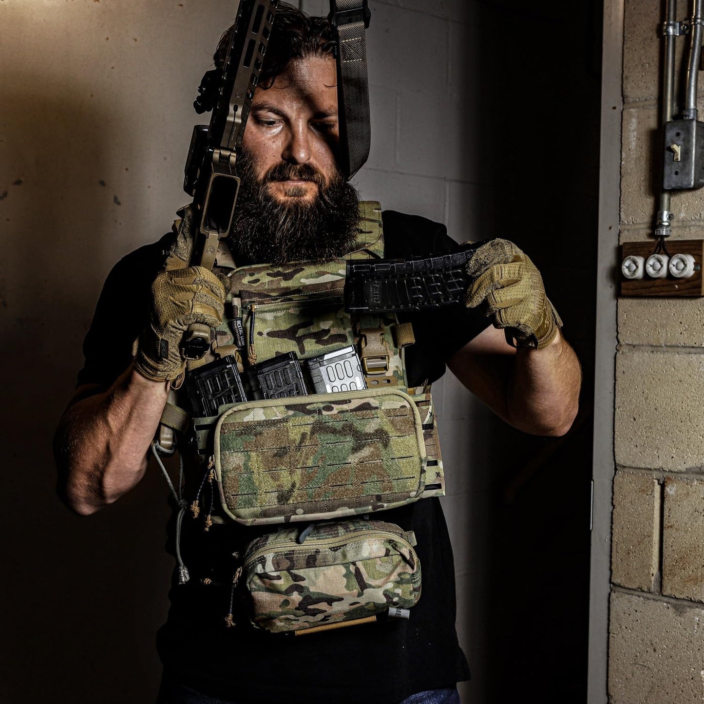 ACE TAC LPPC V.2 Tactical Vest, Low-Profile Vest, Modular, Placard Compatible, Made from 1000D Nylon Laminates MultiCam (MultiCam)