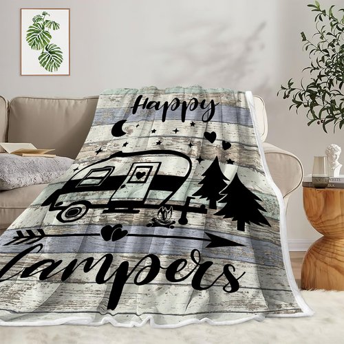 Bcsewcg Travel Throw Blanket,Outdoor Throw Blanket, Camping Blanket for Women Men Kids Adults, Blankets Gift for Camping Lovers, Camping Decor for Bedding RV Campsite Hiking, 60X80