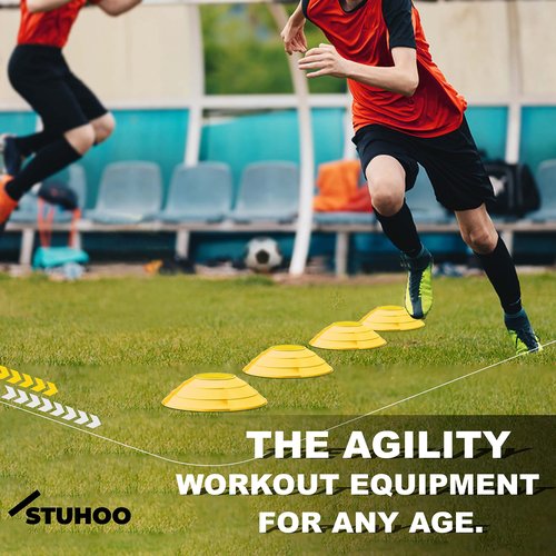 STUHOO Agility Training Equipment Set | Soccer Training Equipment for Kids Youth | Agility Ladder Speed Training Equipment with Bag | Football Training Equipment with Speed Hurdles, Cones for Footwork