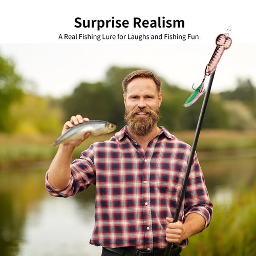 UAIAGM Gag Fishing Lures Set Metal Luminous Sequin Spoons Funny Top Water Bass Fishing Lures Fishermen Gear Spinner Baits Freshwater Saltwater Equipment Fishing Hook for Fishing Lover Men