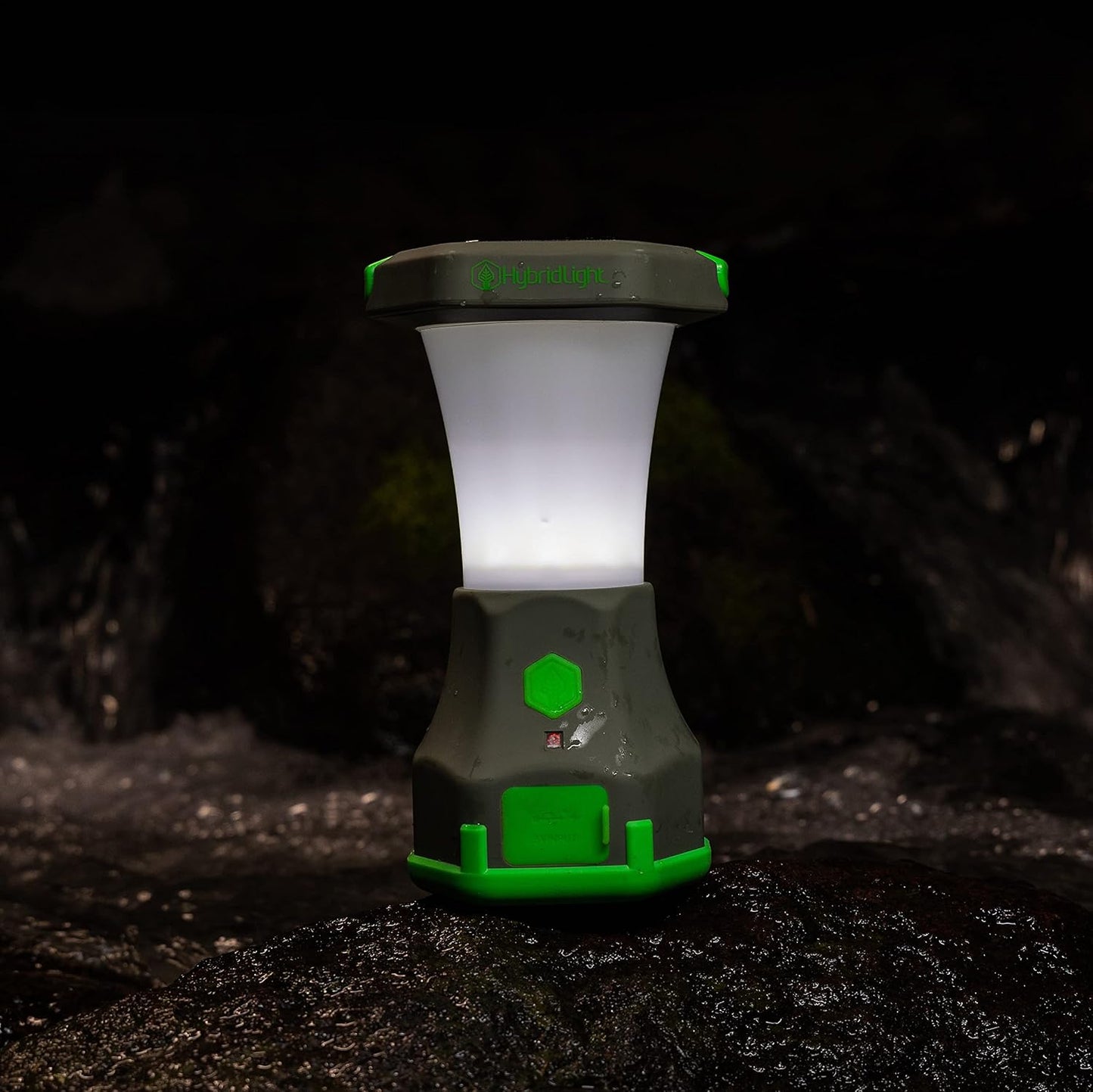 Atlas 600 Solar LED Waterproof Camping Lantern with Micro USB Charger, Black