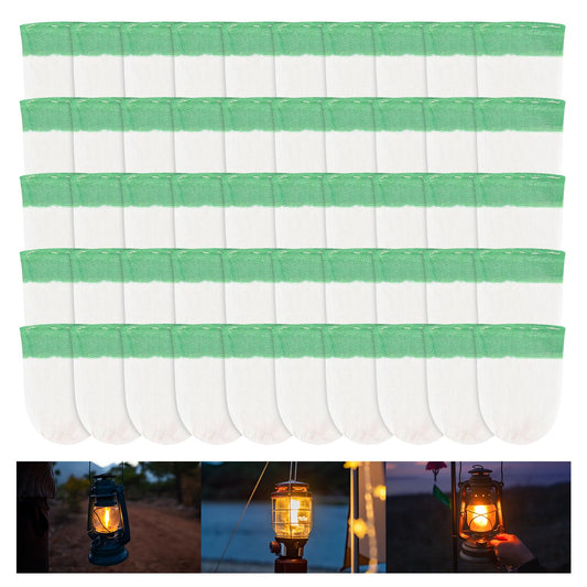 50PCS Propane Lantern Mantles String Tie Lantern Mantles Lantern Cover U-Shape Gas Lamp Mantles for Outdoor Camping Lantern, 7.5 × 10cm