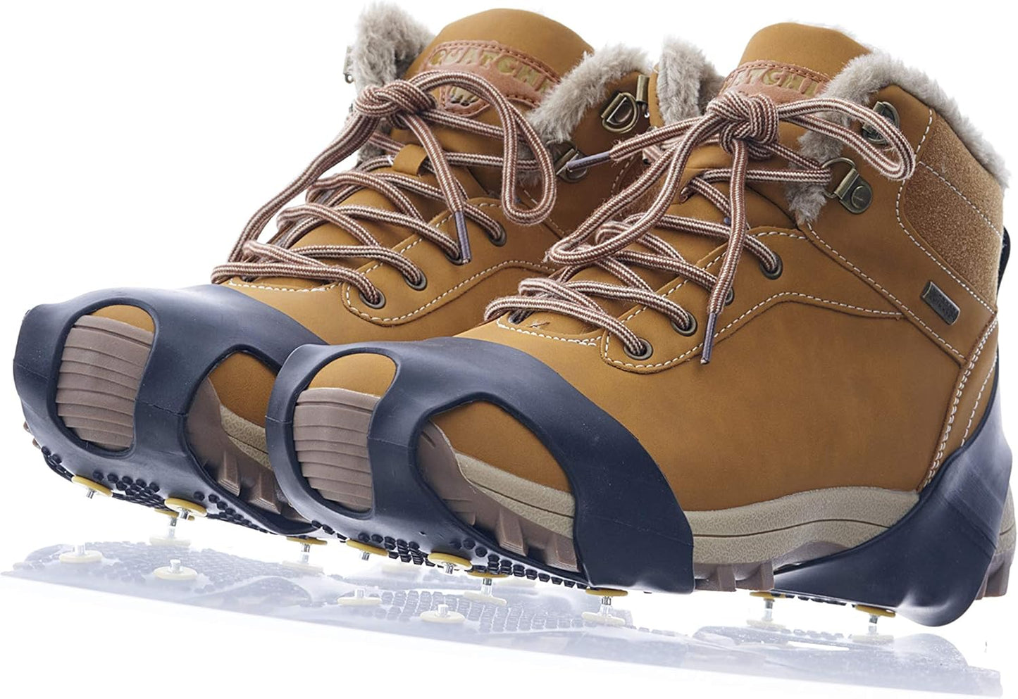 Snow Ice Cleats Snow Grips Shoe and Boot Cleats Easy Slip-On Grip Rubber, 6 Anti-Slip Studs Protection, Hike or Walk Traction Cleat Rubber Spikes, Ice Snow Mud Teeth Cleats. by Superio…