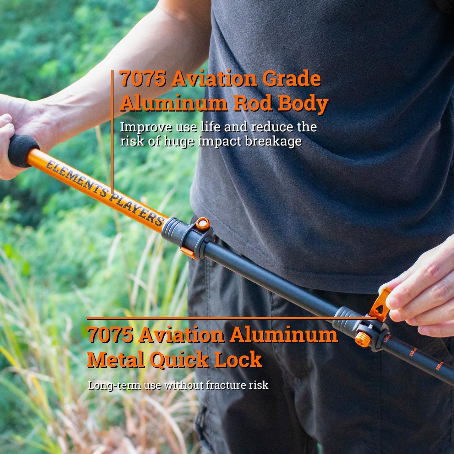 2PCS Aerospace 7075 Aluminum Collapsible Trekking Poles Shock-Absorbing & Adjustable 3-Section Hiking Sticks with Crok & EVA Grips Lightweight & Fast Flick Lock for All Terrains Hiking & Walking