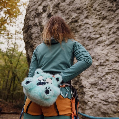 YY Vertical Bear Rock Climbing Chalk Bag, Perfect for Both Adults and Kids, Chalk Bag for Bouldering, Cute chalkbag for Mountain Lovers, Chalk Pouch