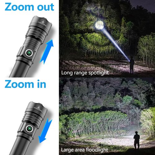 WINDFIRE Picatinny Tactical Flashlight Rechargeable LED Weapon Lights Super Bright 3 Modes 250 Yards Long Range Flashlights Rifle Light with Rail Mount, Remote Pressure Switch