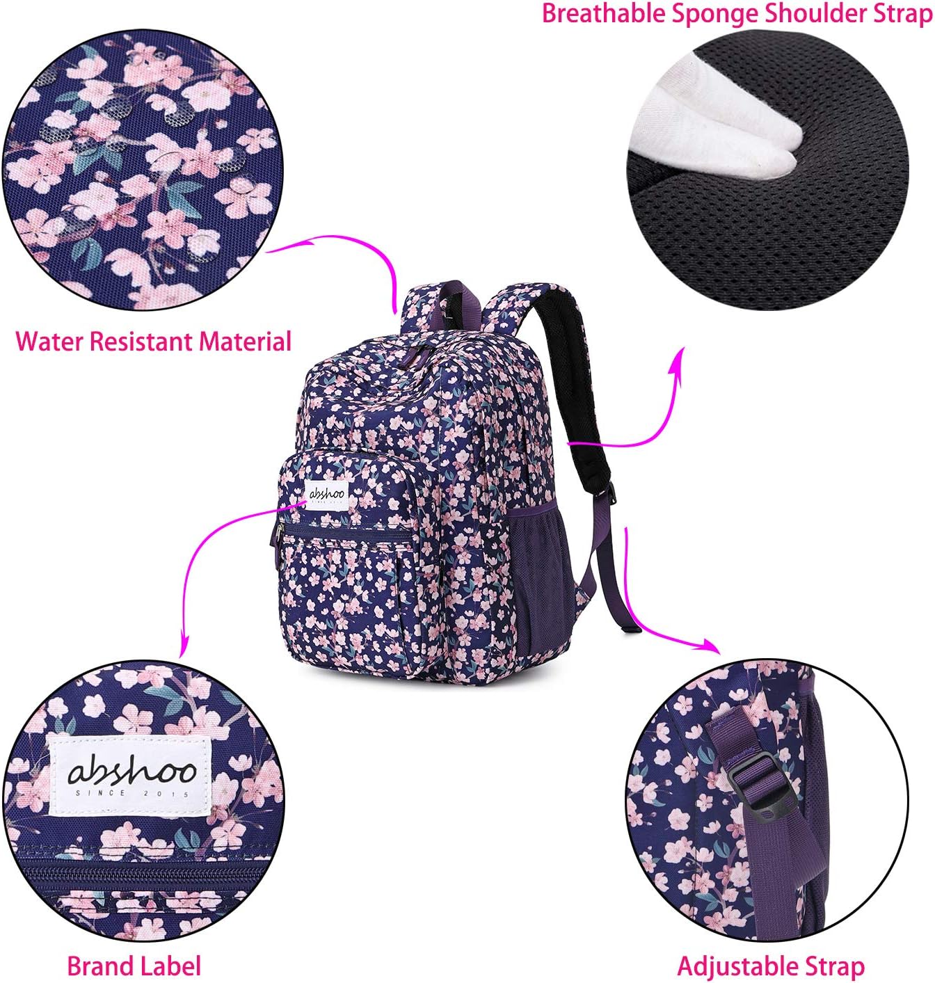 abshoo Classical Basic Travel Backpack For School Water Resistant Bookbag